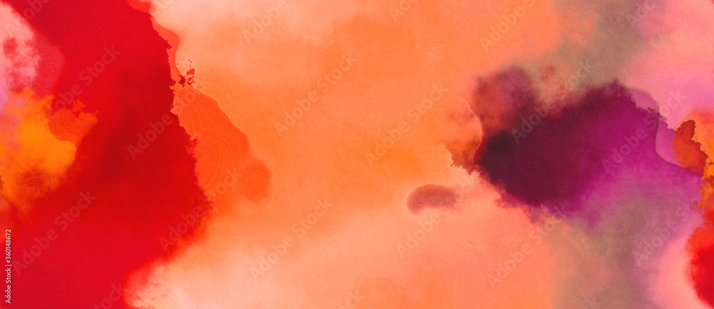abstract watercolor background with watercolor paint with coral, crimson and dark pink colors. can be used as web banner or background