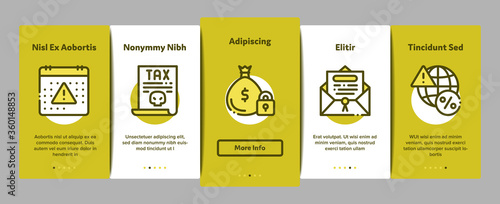 Bankruptcy Business Onboarding Mobile App Page Screen Vector. Bankruptcy Shop And Company, Closed Office And Store, Tax And Crisis, Broken Card And Piggy Color Illustrations