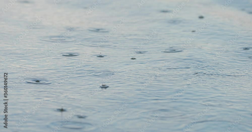 Water surface with many raindrops at rainy day Water surface with many raindrops at rainy day