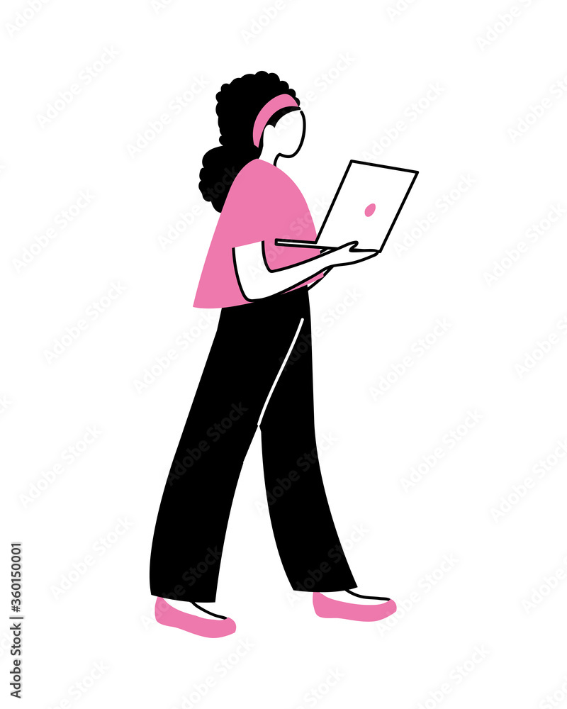 young woman using an electronic device young woman using an electronic device