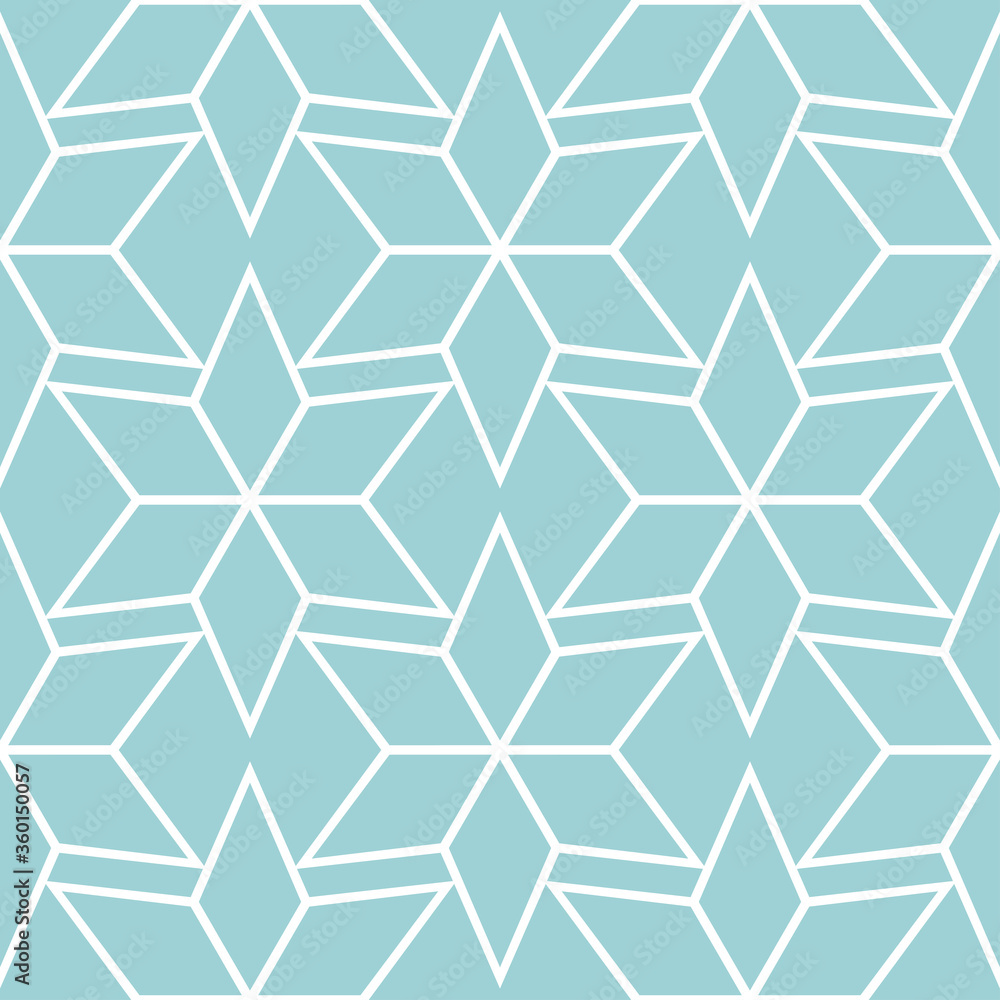 Seamless pattern in arabic style. White print on blue background Seamless pattern in arabic style. White print on blue background