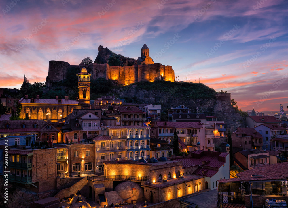 Old Town of Tbilisi at sunset