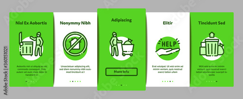 Homeless Beggar People Onboarding Mobile App Page Screen Vector. Homelessness And Shoe, Living On Streets Poor Human, Trash And Abandon Color Illustrations