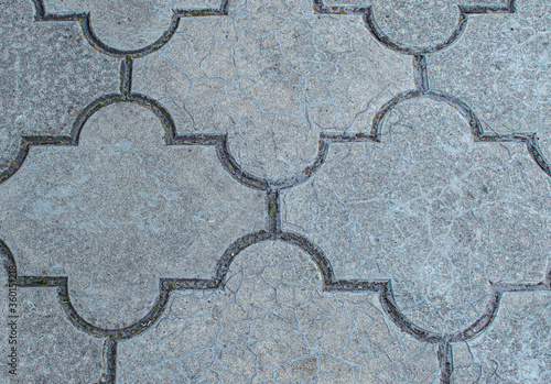 Paving slabs of gray stone texture background closeup photo