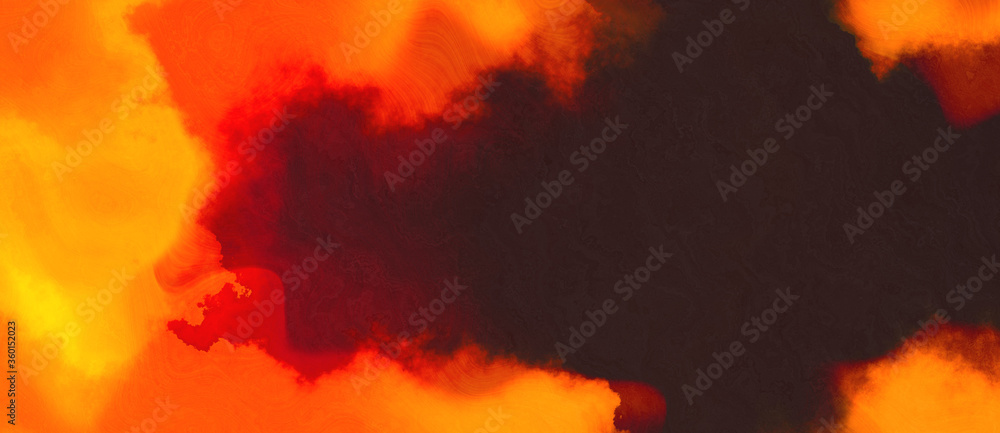 abstract watercolor background with watercolor paint with orange red, orange and very dark pink colors. can be used as web banner or background