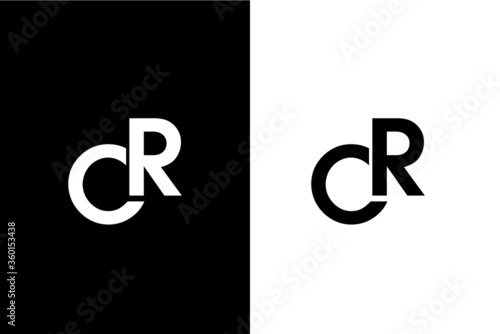 CR, RC Letter logo design template vector