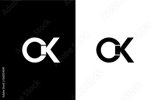 Letter CK, KC, OK, KO logo design template vector