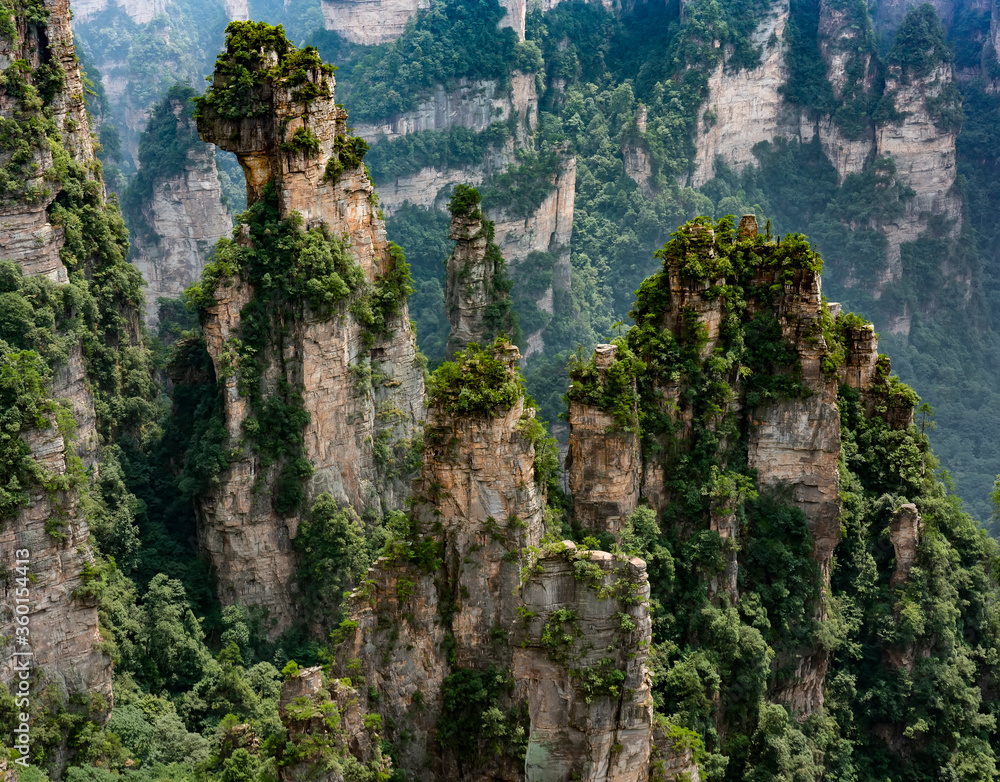 The Avatar mountains in Zhangjiajie, China