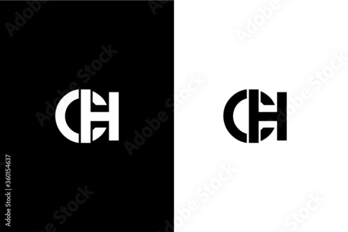 CH, HC Letter logo design template vector