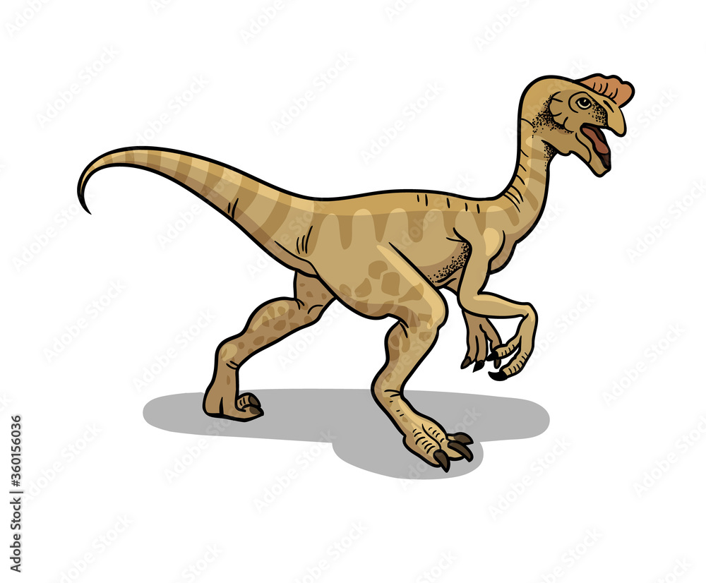Desenho Realista Oviraptor Com Ovo Ilustração Para Enciclopédia