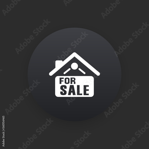 Home For Sale Sign -  Matte Black Web Button