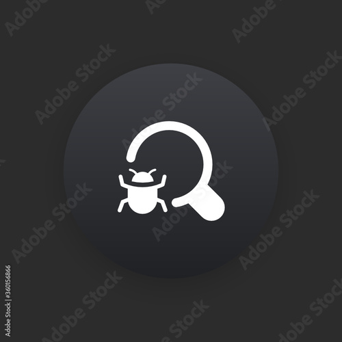 Find Bug -  Matte Black Web Button