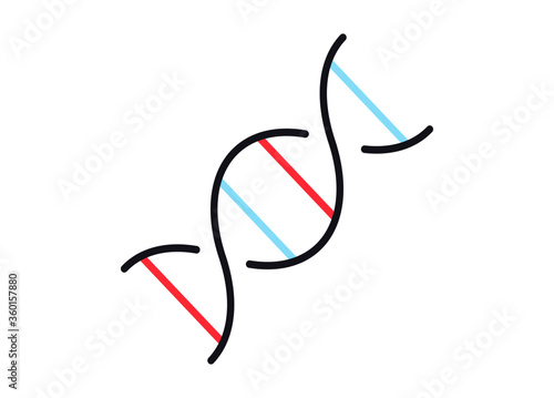 DNA vector icon set. biology illustration sign collection. chromosome symbol