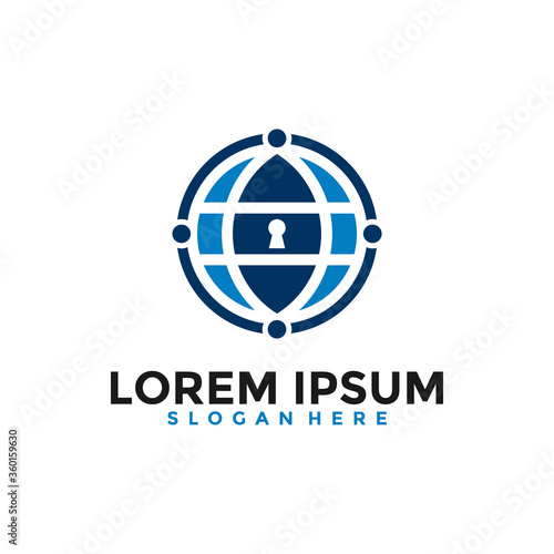 Global Protection Logo Template Design. Global security logo design concept. Vector illustration