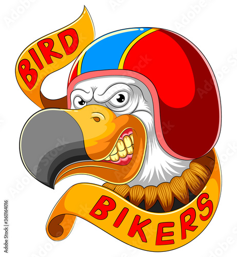 Bird wearing helmet of Racer