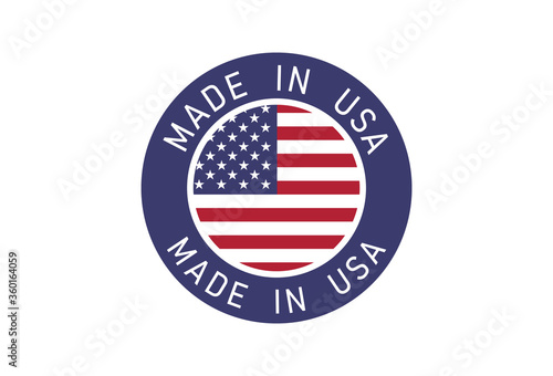 Made in the USA on a white background, USA Stamp Vector 