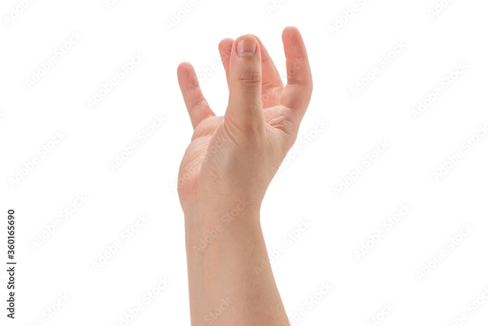 Male hand isolated on white. Male hand isolated on white.