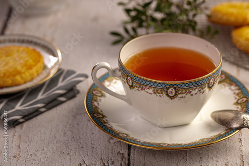 Cup of tea with biscuits