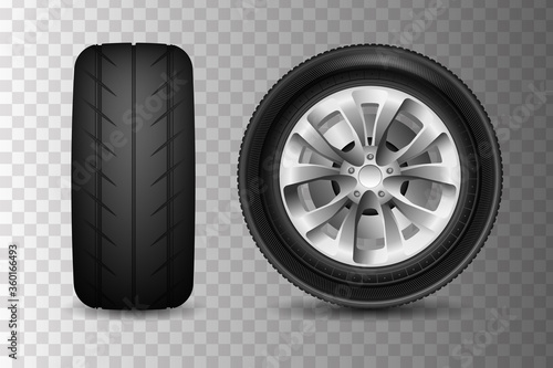 The car wheels set. Car wheels icons detailed photo realistic