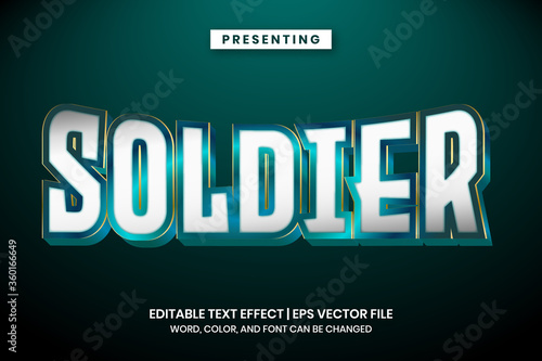 Metallic white teal shiny text effect