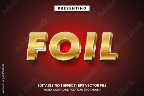 Gold foil 3d style text effect