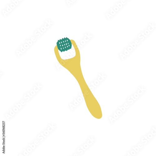 Derma roller icon. Meso-roller for skin care. Tool for mesotherapy. Vector flat hand drawn illustration