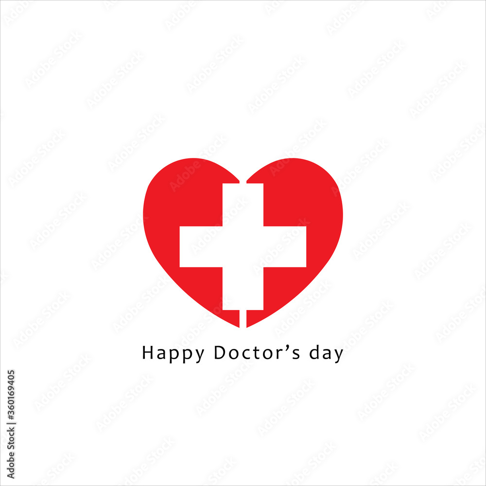 Doctor's Day.lettering of happy doctor's day with symbol of heart, and cross on white background. Doctor's Day.lettering of happy doctor's day with symbol of heart, and cross on white background.