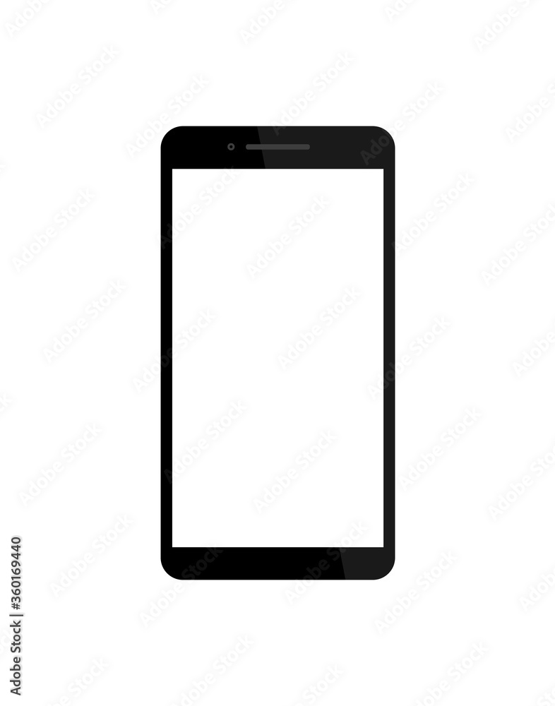 Black phone in mockup style on isolated background. Smartphone with blank screen. Template of wireframe of mobile phone for website. vector illustration Black phone in mockup style on isolated background. Smartphone with blank screen. Template of wireframe of mobile phone for website. vector illustration