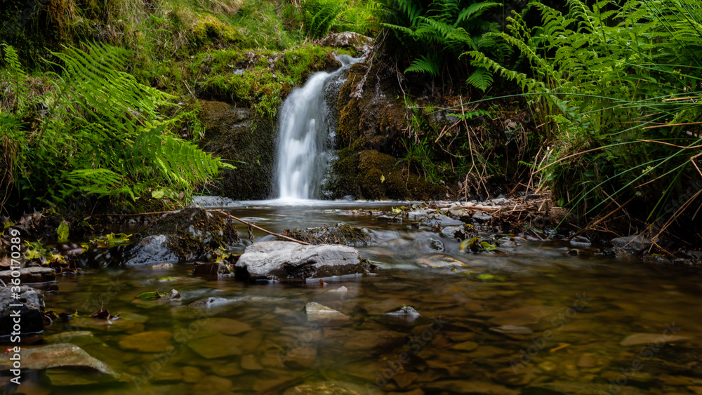 Small waterfall in Carding Mill Valley, Church Stretton, England, Europe Small waterfall in Carding Mill Valley, Church Stretton, England, Europe