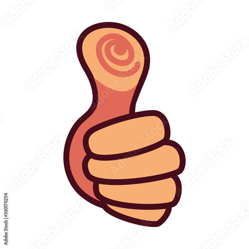 cartoon hand with thumb up