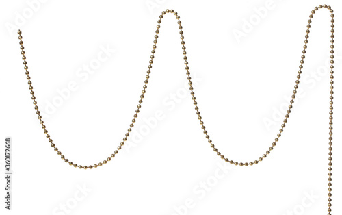 Fragment of a metal chain for jewelry on a white background. Isolated