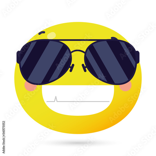 emoji face happy using medical mask funny character