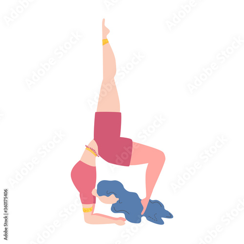 Woman in pose. Yoga, concept of meditation, health benefits for the body, control of the mind and emotions