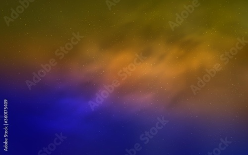 Light Blue, Yellow vector background with astronomical stars. Space stars on blurred abstract background with gradient. Smart design for your business advert.