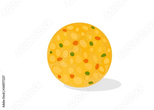 Boondi laddu Indian Sweets or Mithai Food Vector
