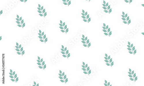 Delicate texture, ornament for creating wallpaper patterns, textiles, summer print for fabric. Leaves on a white background, bedding tones, green twig. Vector image.