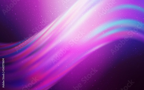 Light Purple vector template with space stars. Shining colored illustration with bright astronomical stars. Best design for your ad, poster, banner.