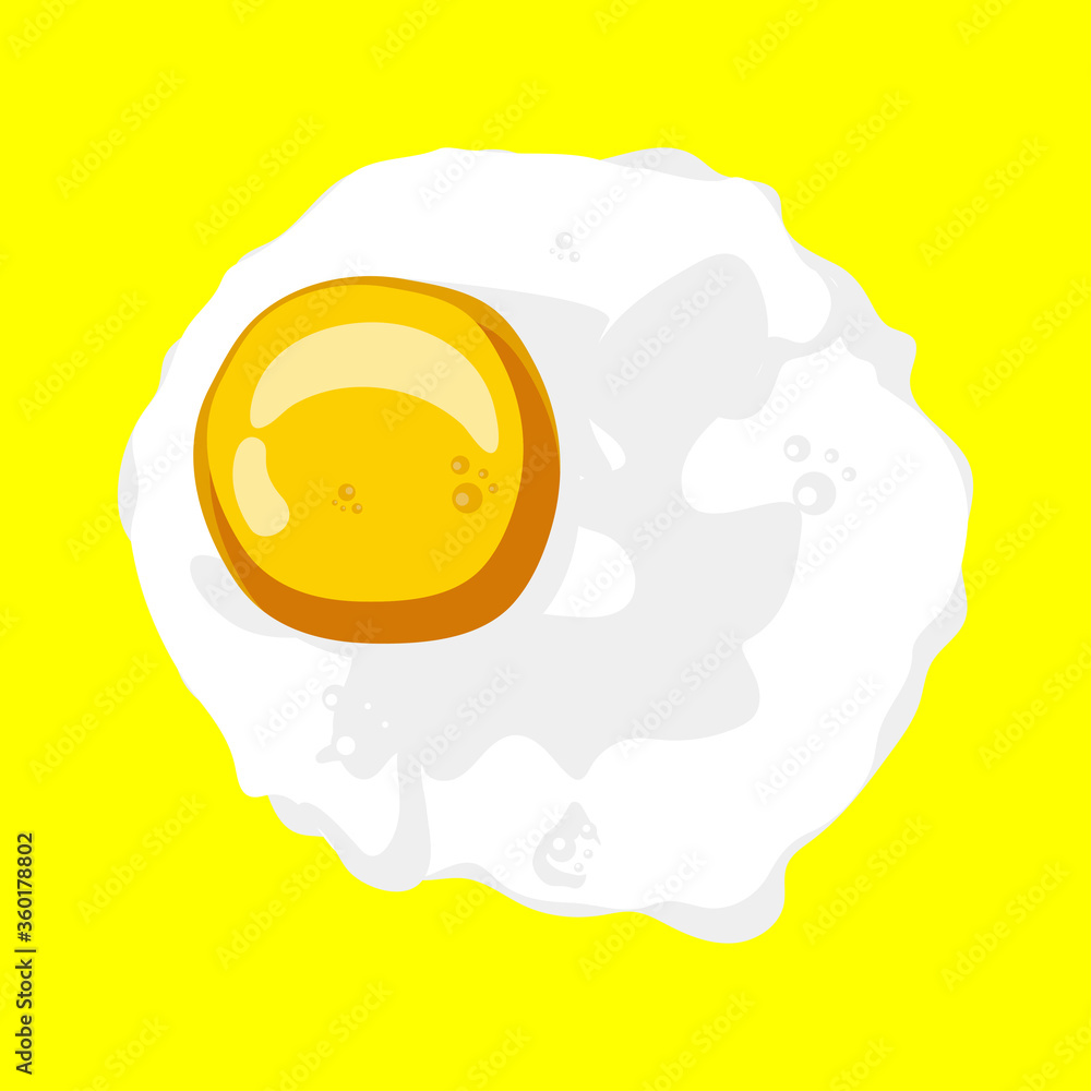 fried egg top view vector illustration, in flat icon. isolated stock vector fried egg top view vector illustration, in flat icon. isolated stock vector
