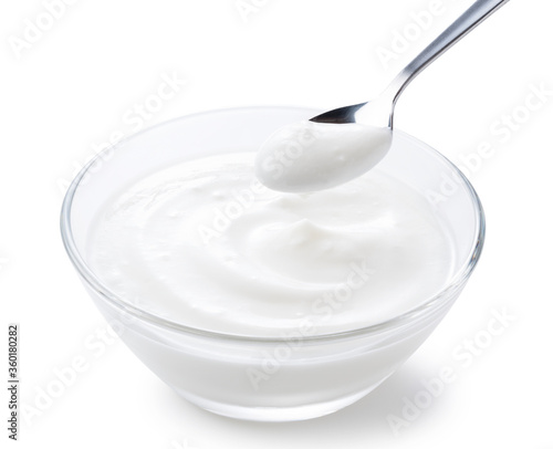 Yogurt on a white background