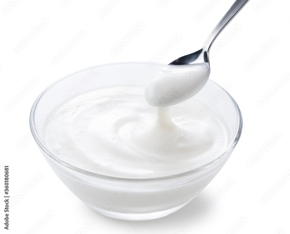 Yogurt on a white background Yogurt on a white background