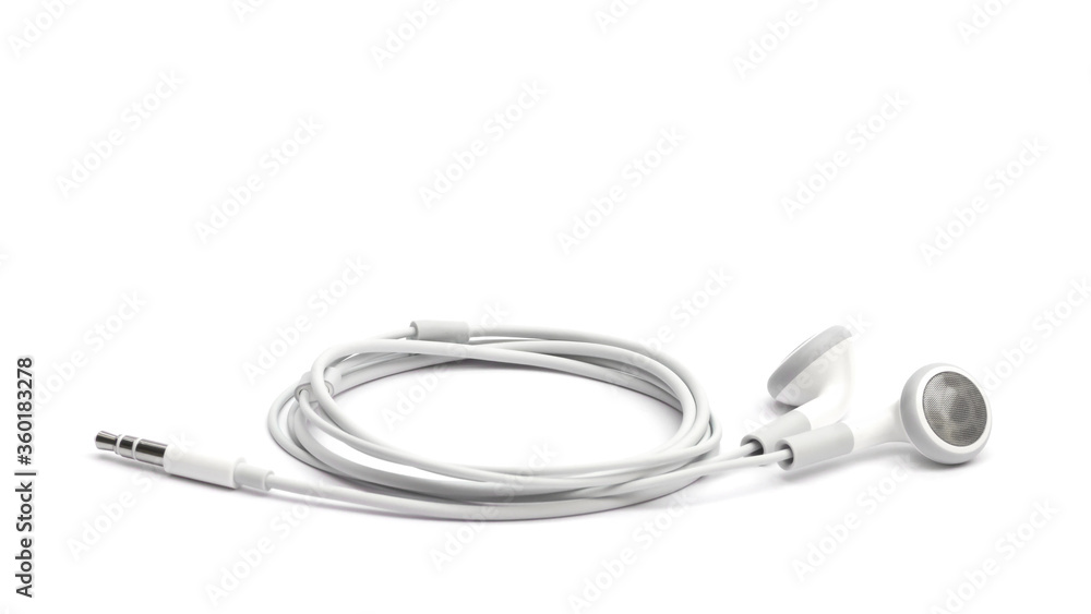 White ear buds isolated on white White ear buds isolated on white