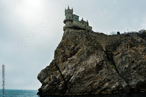 Historical architectural monument of the southern coast of Crimea swallow's Nest castle. It is located on a steep cliff that goes into the sea.