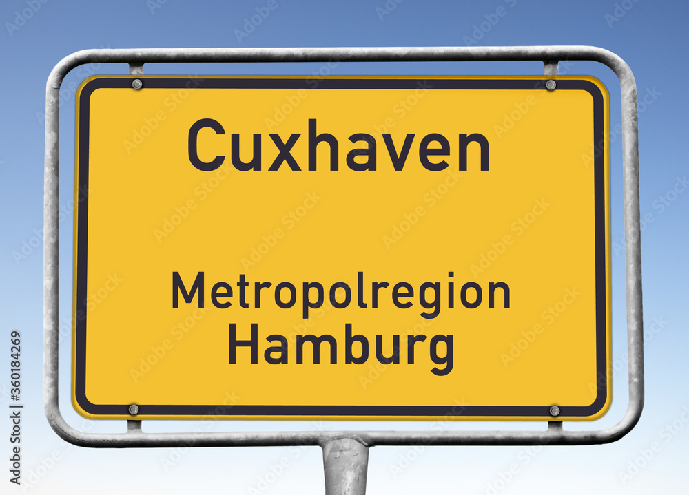 Ortswerbeschild Cuxhaven, Metropolregion Hamburg (Symbolbild)