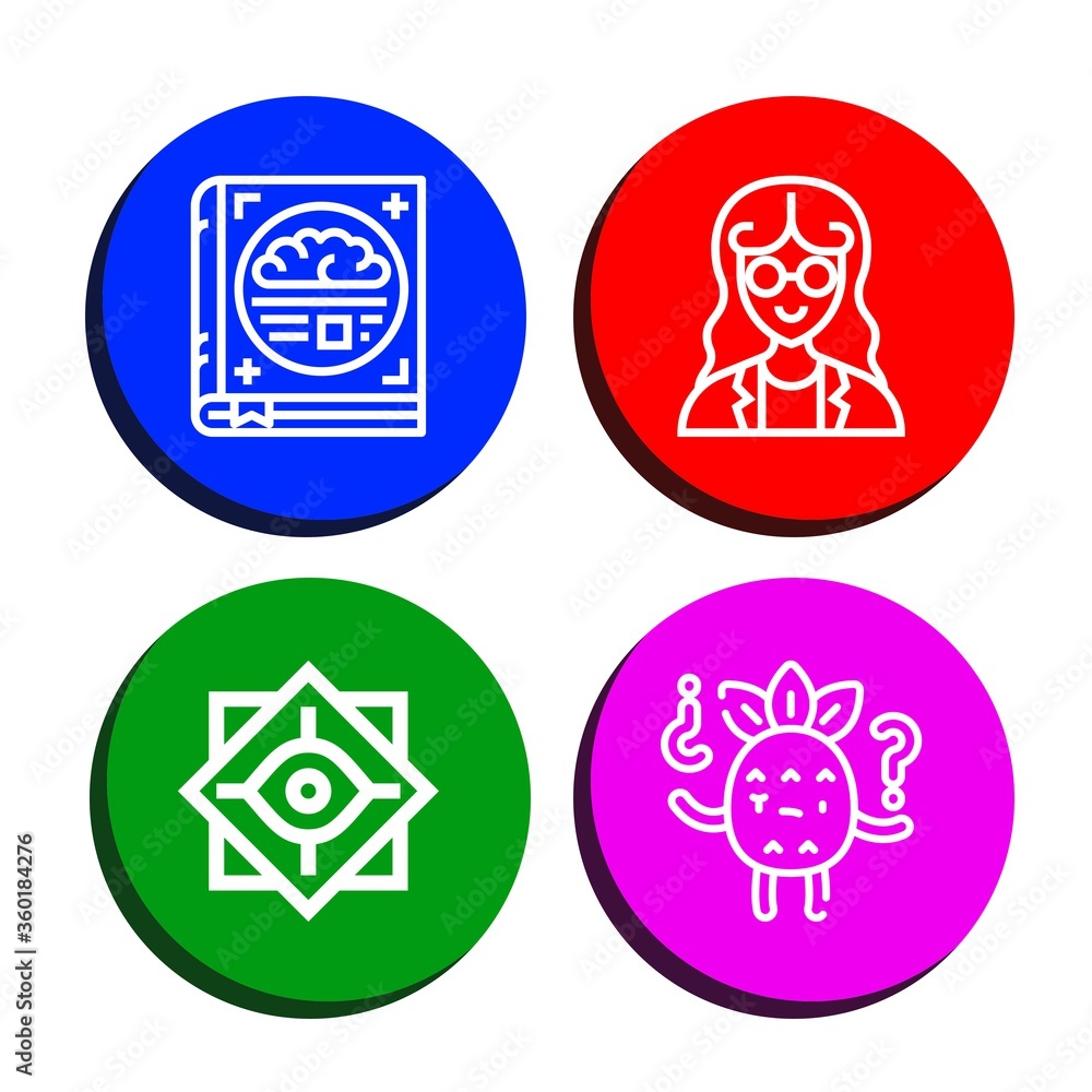 thinking simple icons set