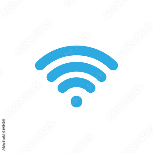 Wi-fi vector icon, sign, blue symbol. Vector illustration .