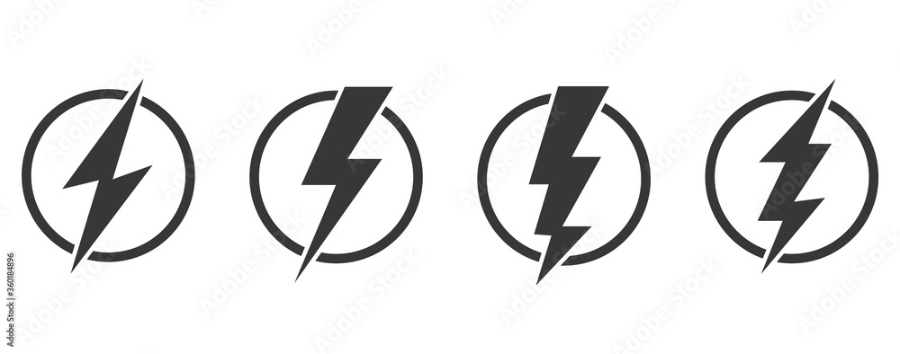 Set Lightning. Vector illustration Set Lightning. Vector illustration