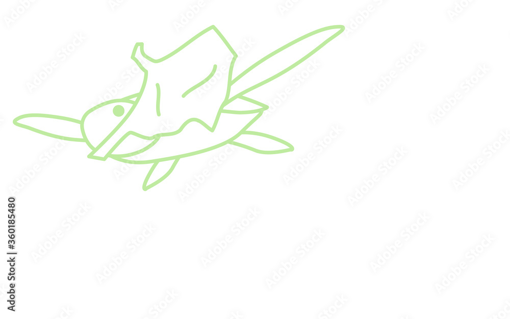 ウミガメがビニール袋を食べてしまうイラスト Stock Vector Adobe Stock