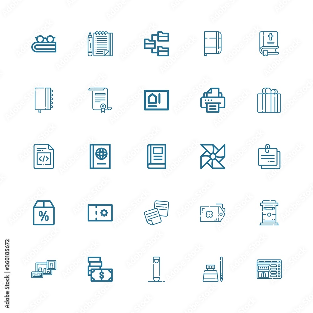 Editable 25 paper icons for web and mobile