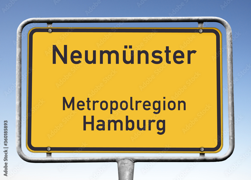 Ortswerbeschild Neumünster, Metropolregion Hamburg, (Symbolbild) Ortswerbeschild Neumünster, Metropolregion Hamburg, (Symbolbild)