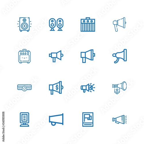 Editable 16 bullhorn icons for web and mobile © Nadir